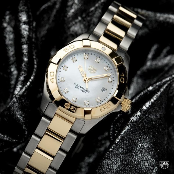 Tag Heuer Aquaracer Mother of Pearl Dial Two Tone Steel Strap Watch for Women - WBD1320.BB0320 Watches Tag Heuer   