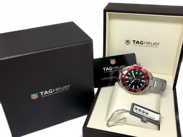 Tag Heuer Aquaracer 43mm Black Dial Silver Steel Strap Watch for Men - WAY101B.BA0746 Watches Tag Heuer   