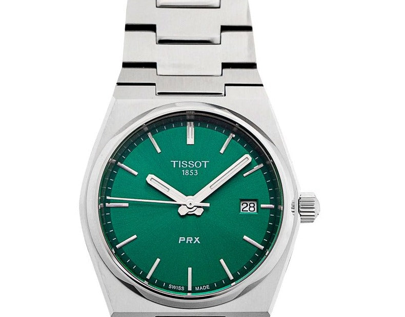 Tissot PRX Quartz Green Dial Stainless Steel Strap Watch for Women - T137.210.11.081.00 Watches Tissot   