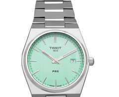 Tissot PRX Quartz Light Green Dial Stainless Steel Strap Watch for Men - T137.410.11.091.01 Watches Tissot   