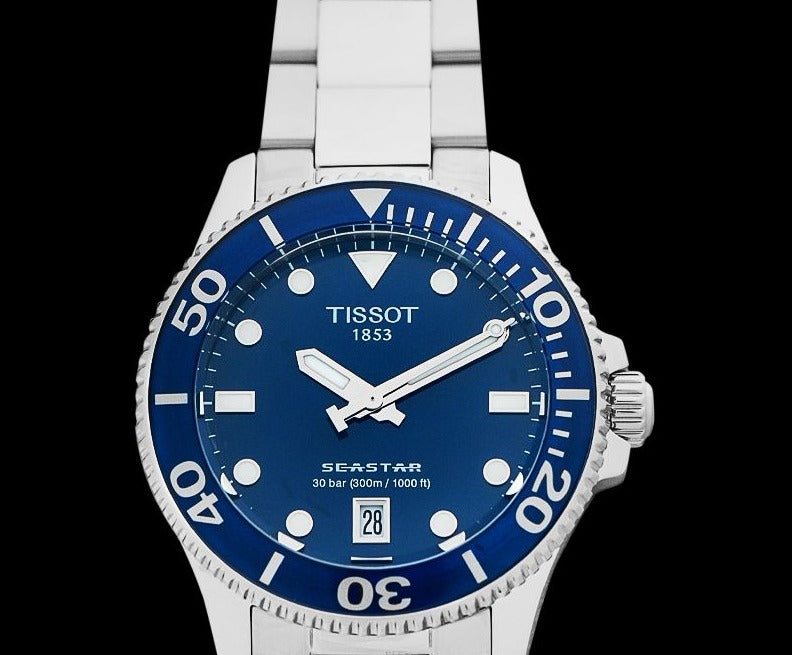 Tissot Seastar 1000 Lady Blue Dial Silver Stainless Steel Watch For Women - T120.210.11.041.00 Watches Tissot   