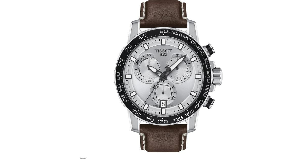 Tissot Supersport Chrono Silver Dial Brown Leather Strap Watch for Men - T125.617.16.031.00 Watches Tissot   