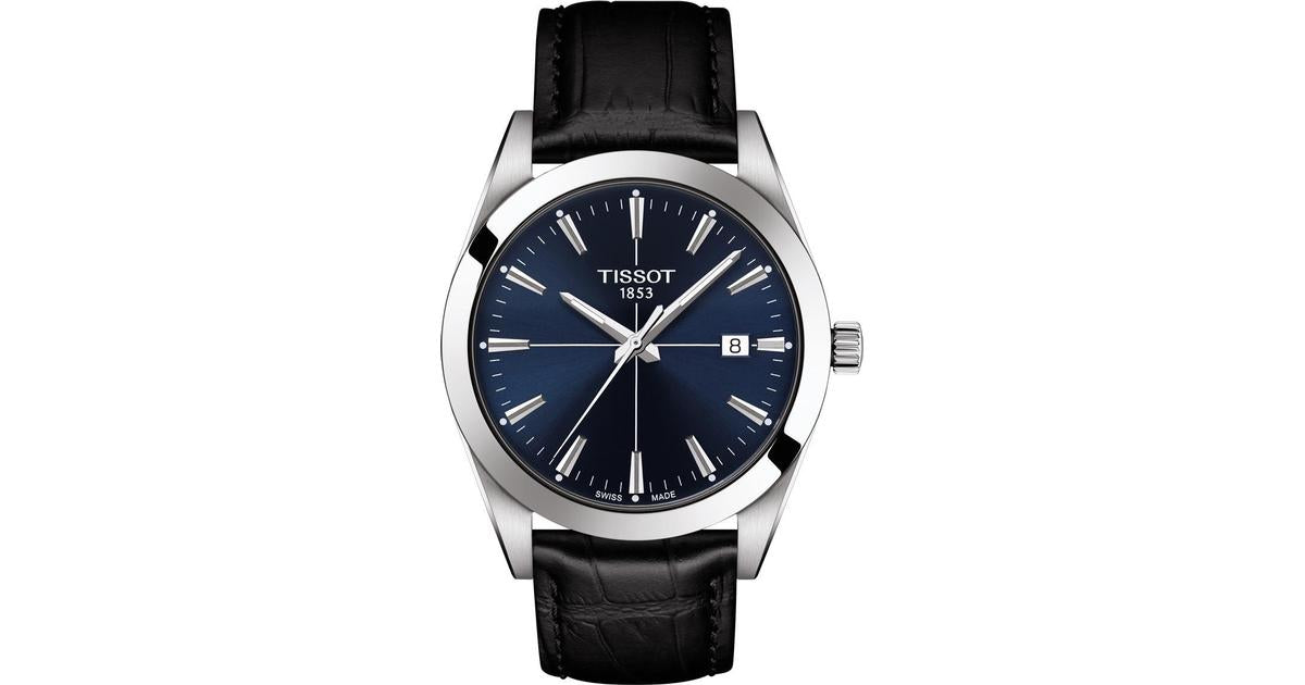 Tissot Gentlemen Blue Dial Black Leather Strap Watch for Men - T127.410.16.041.01 Watches Tissot   