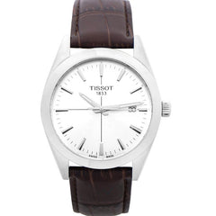 Tissot Gentlemen Silver Dial Brown Leather Strap Watch for Men - T127.410.16.031.01 Watches Tissot   