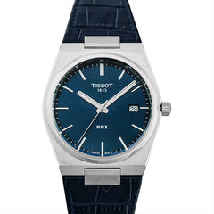 Tissot PRX Quartz Blue Dial Blue Leather Strap Watch for Men - T137.410.16.041.00 Watches Tissot   