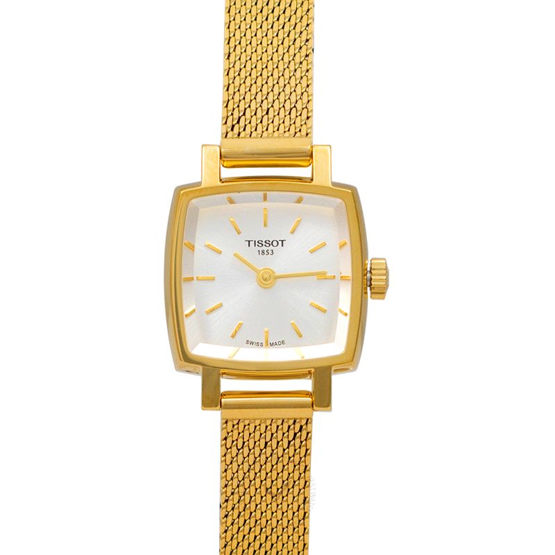 Tissot Lovely Square Gold Mesh Bracelet Watch For Women - T058.109.33.031.00 Watches Tissot   