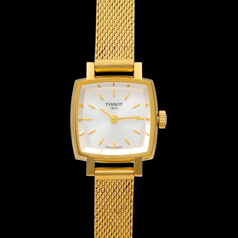 Tissot Lovely Square Gold Mesh Bracelet Watch For Women - T058.109.33.031.00 Watches Tissot   