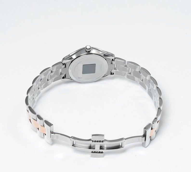 Tissot T Wave Mother of Pearl Dial Two Tone Stainless Steel Strap Watch For Women - T112.210.22.113.01 Watches Tissot   