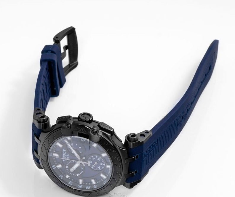 Tissot T Race Chronograph 42mm Blue Dial Blue Silicon Strap Watch For Men - T115.417.37.041.00 Watches Tissot   