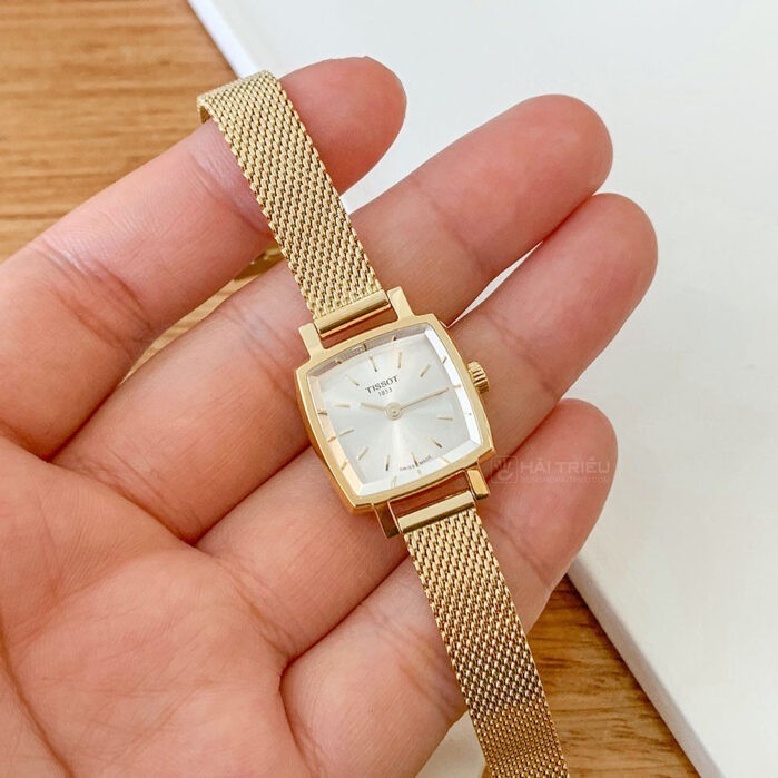 Tissot Lovely Square Gold Mesh Bracelet Watch For Women - T058.109.33.031.00 Watches Tissot   