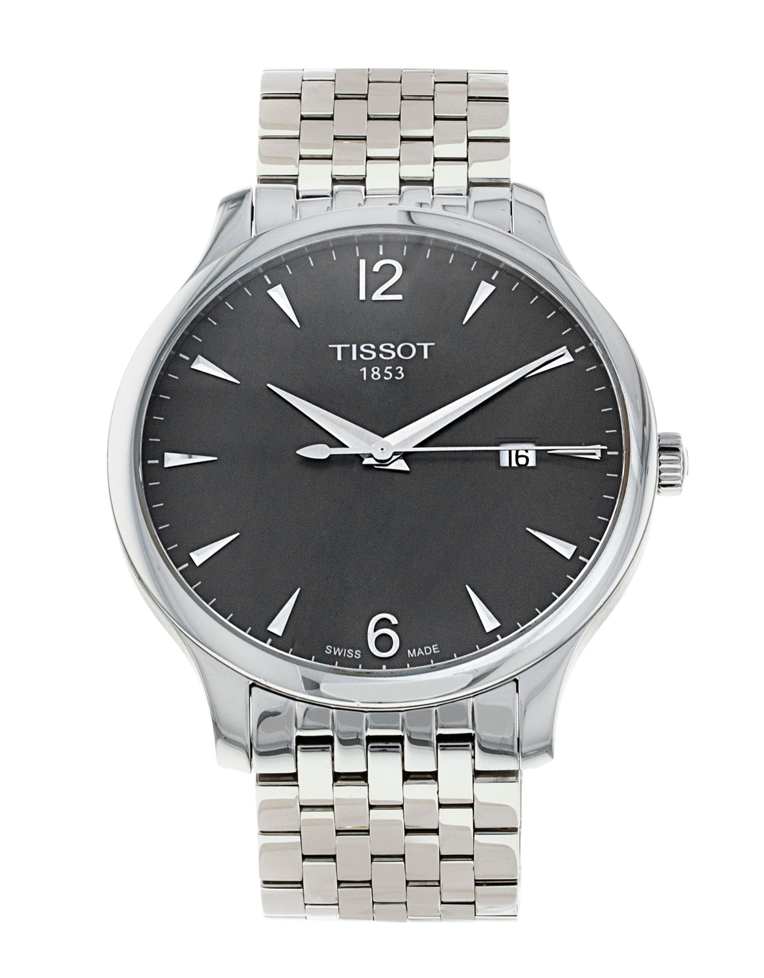 Tissot T Classic Tradition Grey Dial Stainless Steel Watch For Men - T063.610.11.067.00 Watches Tissot   