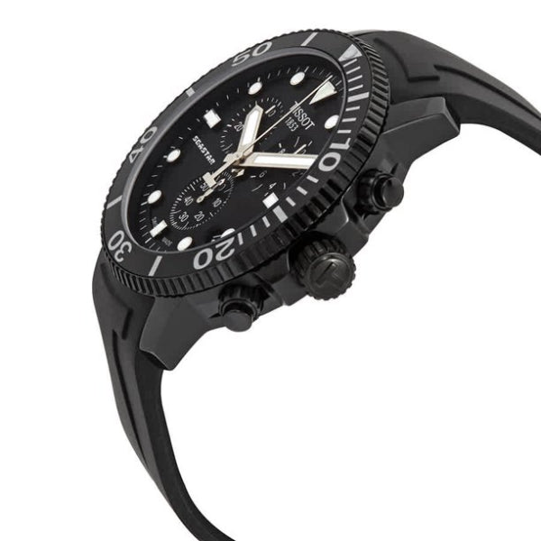 Tissot Seaster 1000 Chronograph Black Dial Black Silicone Strap Watch For Men - T120.417.37.051.02 Watches Tissot   