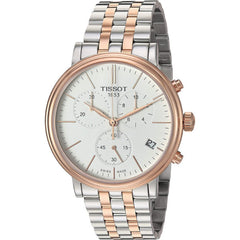 Tissot Carson Premium Chronograph White Dial Silver Steel Strap Watch For Men - T122.417.22.011.00 Watches Tissot   