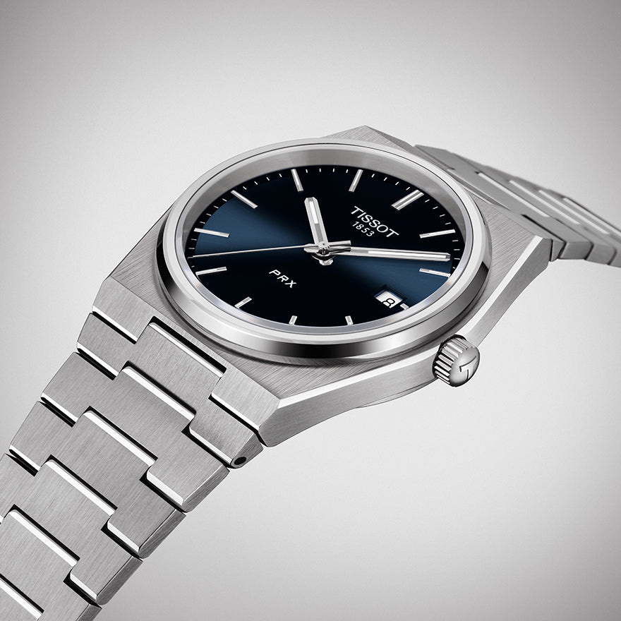 Tissot T Classic PRX Blue Dial Silver Steel Strap Watch For Men - T137.410.11.041.00 Watches Tissot   