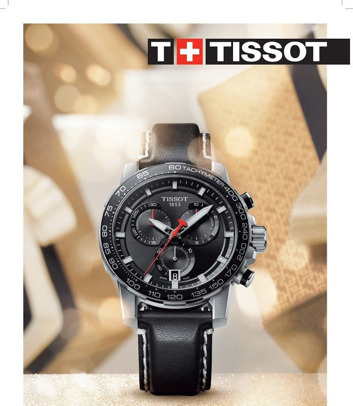 Tissot Supersport Chrono Black Dial Black Leather Strap Watch for Men - T125.617.16.051.00 Watches Tissot   