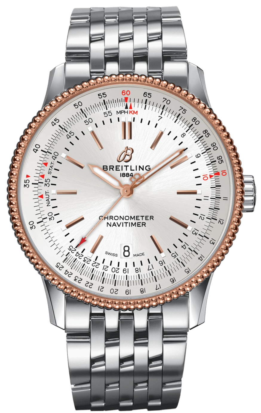 Breitling Navitimer Automatic 41mm White Dial Silver Stainless Steel Mens Watch - U17326211G1A1 Watches Breitling   