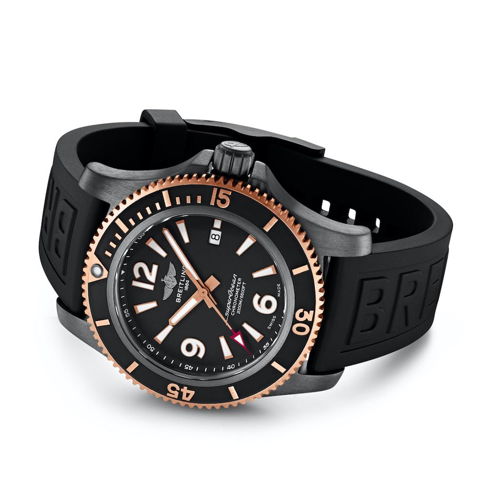 Breitling Superocean Automatic 46mm Black Dial Black Rubber Strap Watch for Men - U17368221B1S1 Watches Breitling   