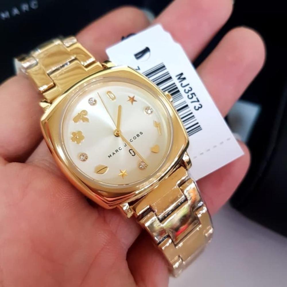 Marc Jacobs Mandy White Dial Gold Stainless Steel Strap Watch for Women - MJ3573 Watches Marc Jacobs   