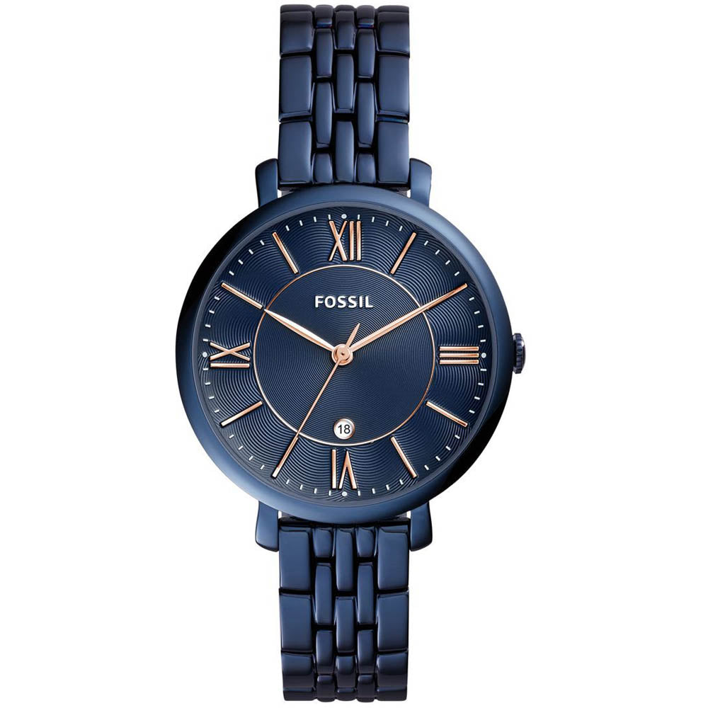 Fossil Jacqueline Blue Dial Blue Steel Strap Watch for Women - ES4094 Watches Fossil   