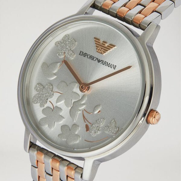 Emporio Armani Silver Sunray Dial Two-Tone Stainless Steel Strap Watch For Women - AR11113 Watches Emporio Armani   