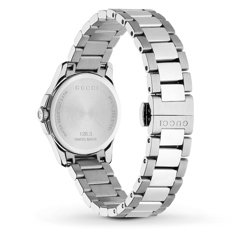 Gucci G Timeless Silver Dial Silver Steel Strap Watch For Women - YA126523 Watches Gucci   