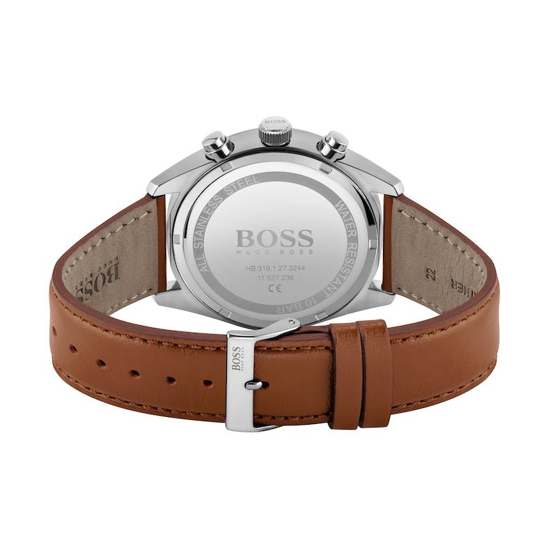 Hugo Boss Champion White Dial Brown Leather Strap Watch for Men - 1513879 Watches Hugo Boss   