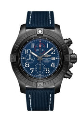 Breitling Super Avenger Chronograph 48 Night Mission Blue Dial Blue Leather Strap Watch for Men - V13375101C1X2 Watches Breitling   