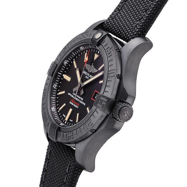 Breitling Avenger Blackbird 44mm Black Dial Black Nylon Strap Watch for Men - V1731110/BD74/109W/M20BASA.1 Watches Breitling   