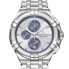 Maurice Lacroix Aikon Chronograph Silver Dial Silver Steel Strap Watch for Men - AI1018-SS002-131-1 Watches Maurice Lacroix   