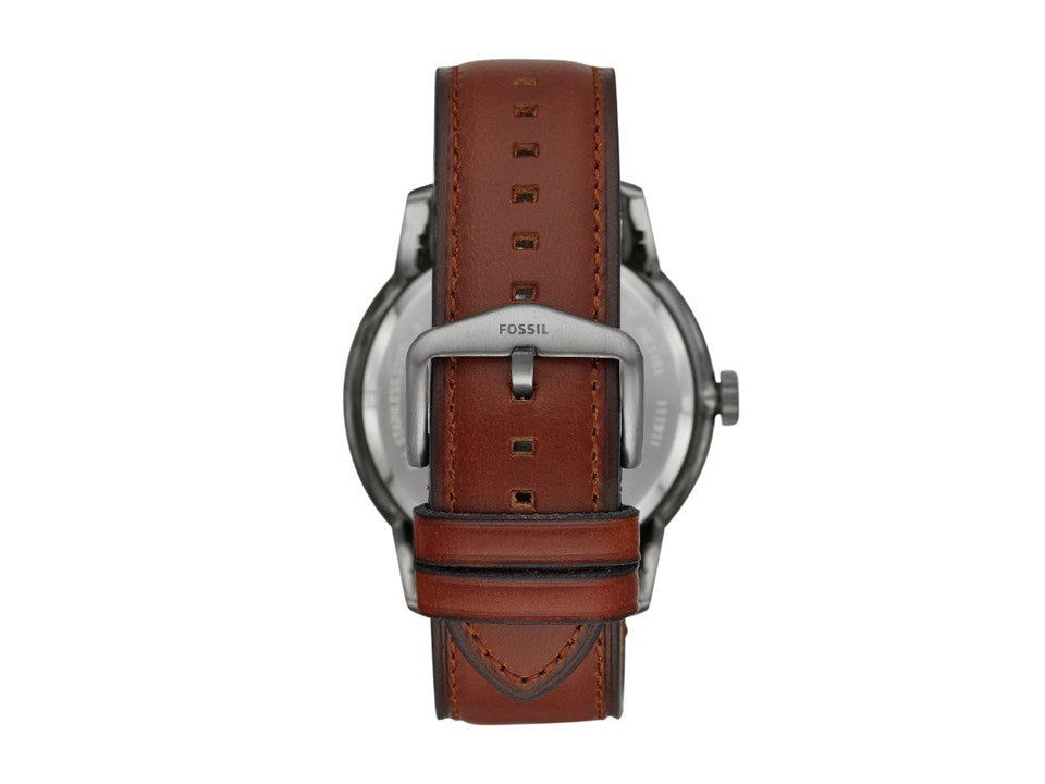 Fossil Townsman Automatic Skeleton Black Dial Brown Leather Strap Watch for Men - ME3181 Watches Fossil   