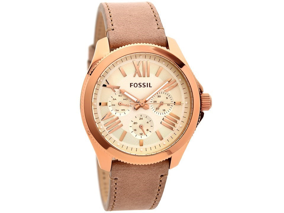 Fossil Cecile White Dial Sand Leather Strap Watch for Women - AM4532 Watches Fossil   