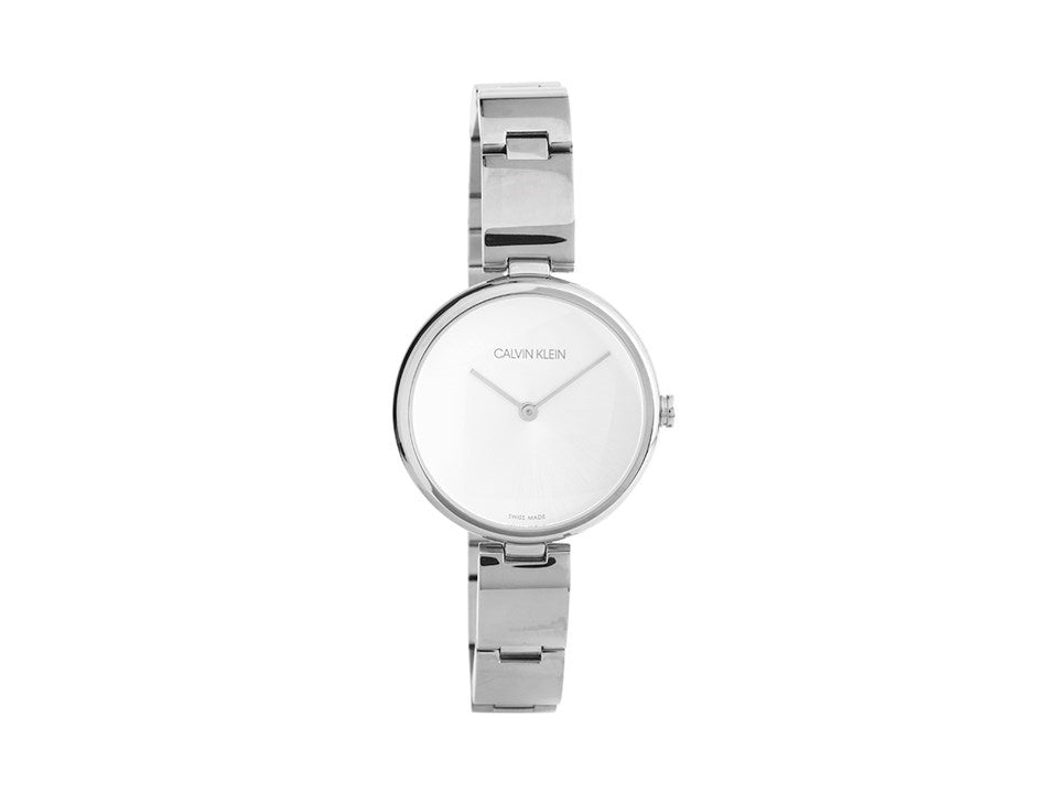 Calvin Klein Wavy Silver Dial Silver Steel Strap Watch for Women - K9U23146 Watches Calvin Klein   