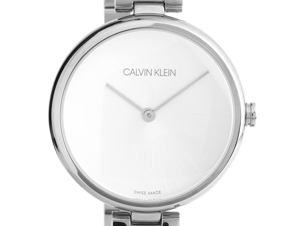 Calvin Klein Wavy Silver Dial Silver Steel Strap Watch for Women - K9U23146 Watches Calvin Klein   