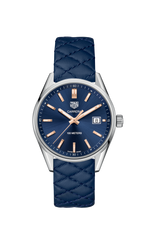 Tag Heuer Carrera Quartz 39mm Blue Dial Blue Calfskin Strap Watch for Women - WAR1112.FC6391 Watches Tag Heuer   