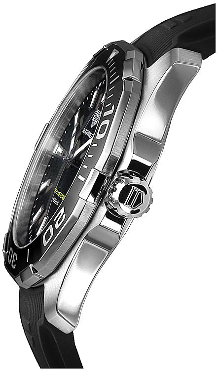 Tag Heuer Aquaracer 40mm Quartz Black Dial Black Rubber Strap Watch for Men -  WAY101A.FT6141 Watches Tag Heuer   