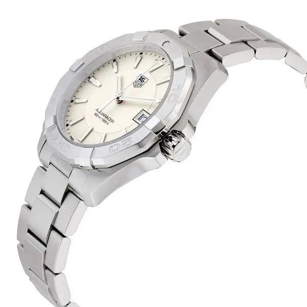 Tag Heuer Aquaracer 41mm Quartz White Dial Silver Steel Strap Watch for Men - WAY1111.BA0928 Watches Tag Heuer   