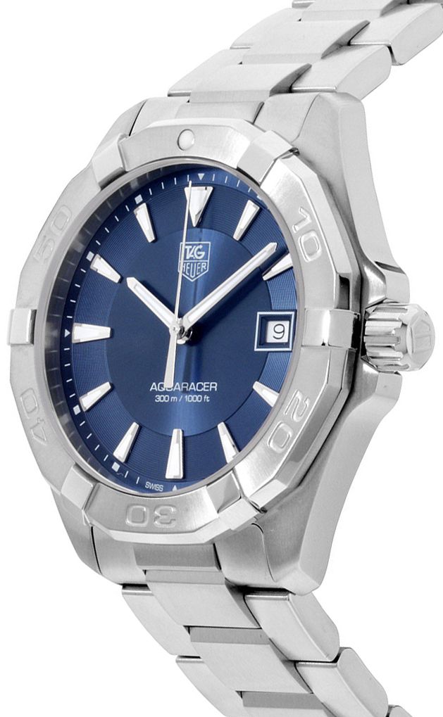 Tag Heuer Aquaracer 41mm Quartz Blue Dial Silver Steel Strap Watch for Men - WAY1112.BA0928 Watches Tag Heuer   