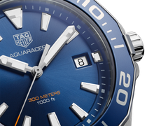 Tag Heuer Aquaracer Blue Dial Quartz Blue Dial Silver Steel Strap Watch for Men - WAY111C.BA0928 Watches Tag Heuer   