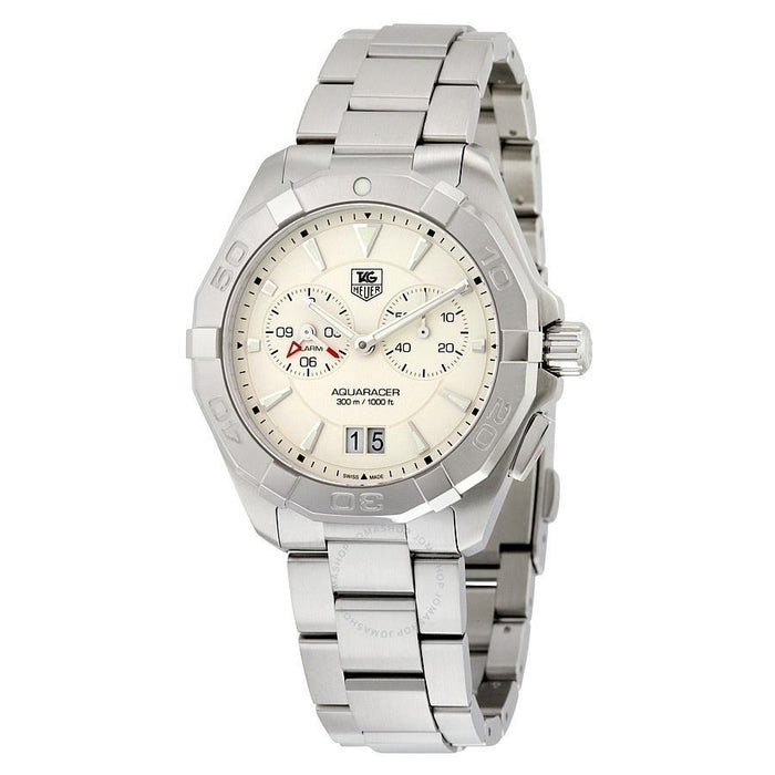 Tag Heuer Aquaracer Quartz Chronograph White Dial Silver Steel Strap Watch for Men - WAY111Y.BA0928 Watches Tag Heuer   