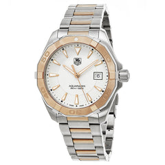 Tag Heuer Aquaracer 41mm Quartz White Dial Silver Strap Watch for Men - WAY1150.BD0911 Watches Tag Heuer   