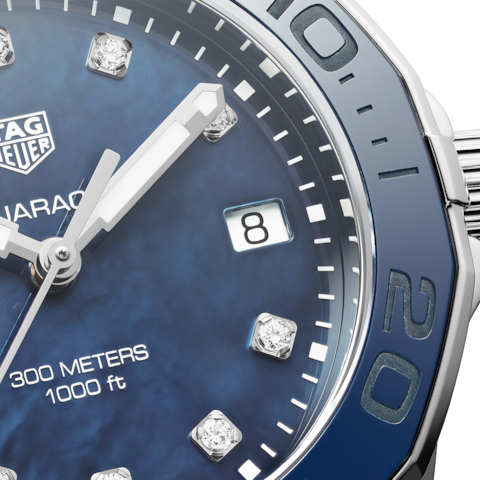 Tag Heuer Aquaracer 35mm Quartz Blue Dial Silver Steel Strap Watch for Women - WSY131L.BA0748 Watches Tag Heuer   