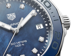 Tag Heuer Aquaracer Quartz Blue Mother of Pearl Dial Blue Textile Strap Watch for Women - WAY131L.FT6091 Watches Tag Heuer   