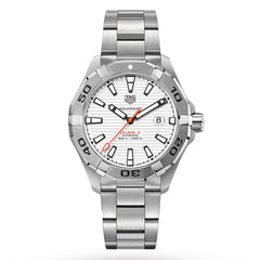 Tag Heuer Aquaracer Calibre 5 Automatic White Dial Silver Steel Strap Watch for Men - WAY2013.BA0927 Watches Tag Heuer   