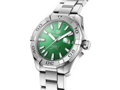 Tag Heuer Aquaracer Calibre 5 Automatic Green Dial Silver Steel Strap Watch for Men - WAY2015.BA0927 Watches Tag Heuer   