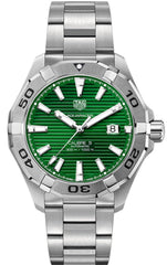 Tag Heuer Aquaracer Calibre 5 Automatic Green Dial Silver Steel Strap Watch for Men - WAY2015.BA0927 Watches Tag Heuer   