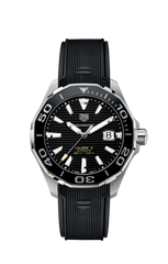 Tag Heuer Aquaracer Calibre 5 Automatic Black Dial Black Rubber Strap Watch for Men - WAY201A.FT6142 Watches Tag Heuer   