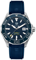 Tag Heuer Aquaracer Calibre 5 Automatic Blue Dial Blue Rubber Strap Watch for Men - WAY201B.FT6150 Watches Tag Heuer   