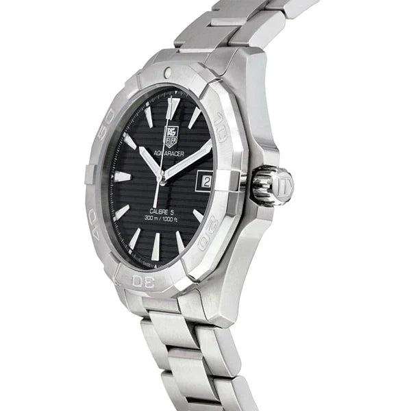 Tag Heuer Aquaracer Automatic 41mm Black Dial Silver Steel Strap Watch for Men - WAY2110.BA0928 Watches Tag Heuer   