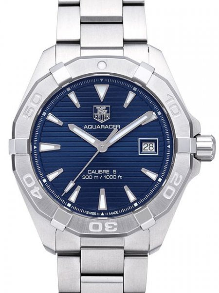 Tag Heuer Aquaracer Automatic 41mm Blue Dial Silver Steel Strap Watch for Men - WAY2112.BA0928 Watches Tag Heuer   