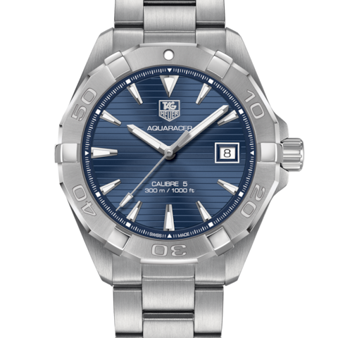 Tag Heuer Aquaracer Automatic 41mm Blue Dial Silver Steel Strap Watch for Men - WAY2112.BA0928 Watches Tag Heuer   